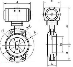 d671x气动蝶阀结构图