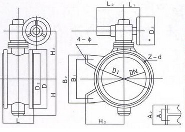 d941x电动蝶阀结构图