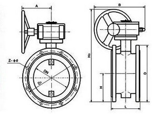 通风蝶阀结构图